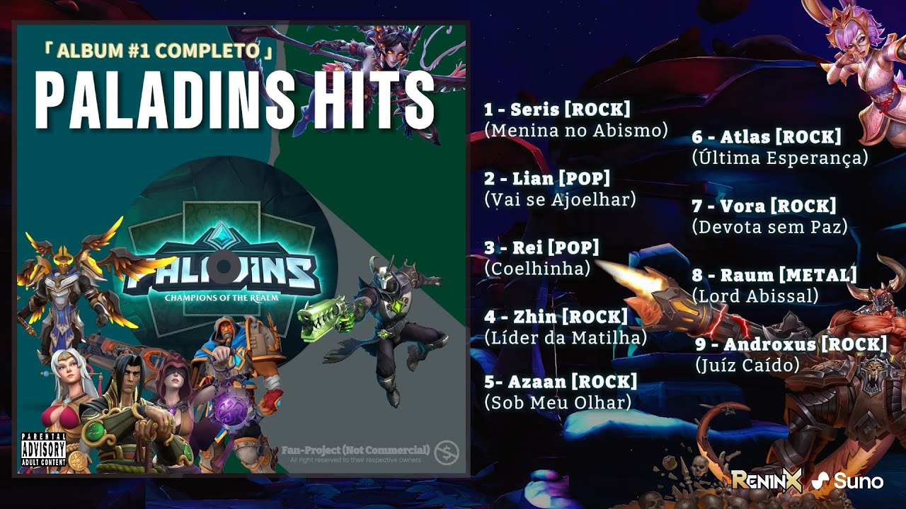 MÚSICAS DE PALADINS: ALBUM COMPLETO | RENINX - PALADINS HITS