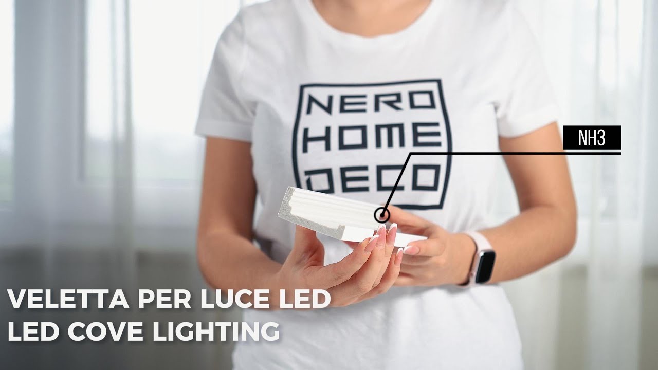 NH3 - Cornici velette per led a soffitto e parete per illuminazione indiretta con le strisce led e per cartongesso - 2 metri