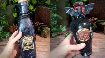 DIY Halloween Potion Bottles / Vintage Labels, Vampire Blood & Beetles