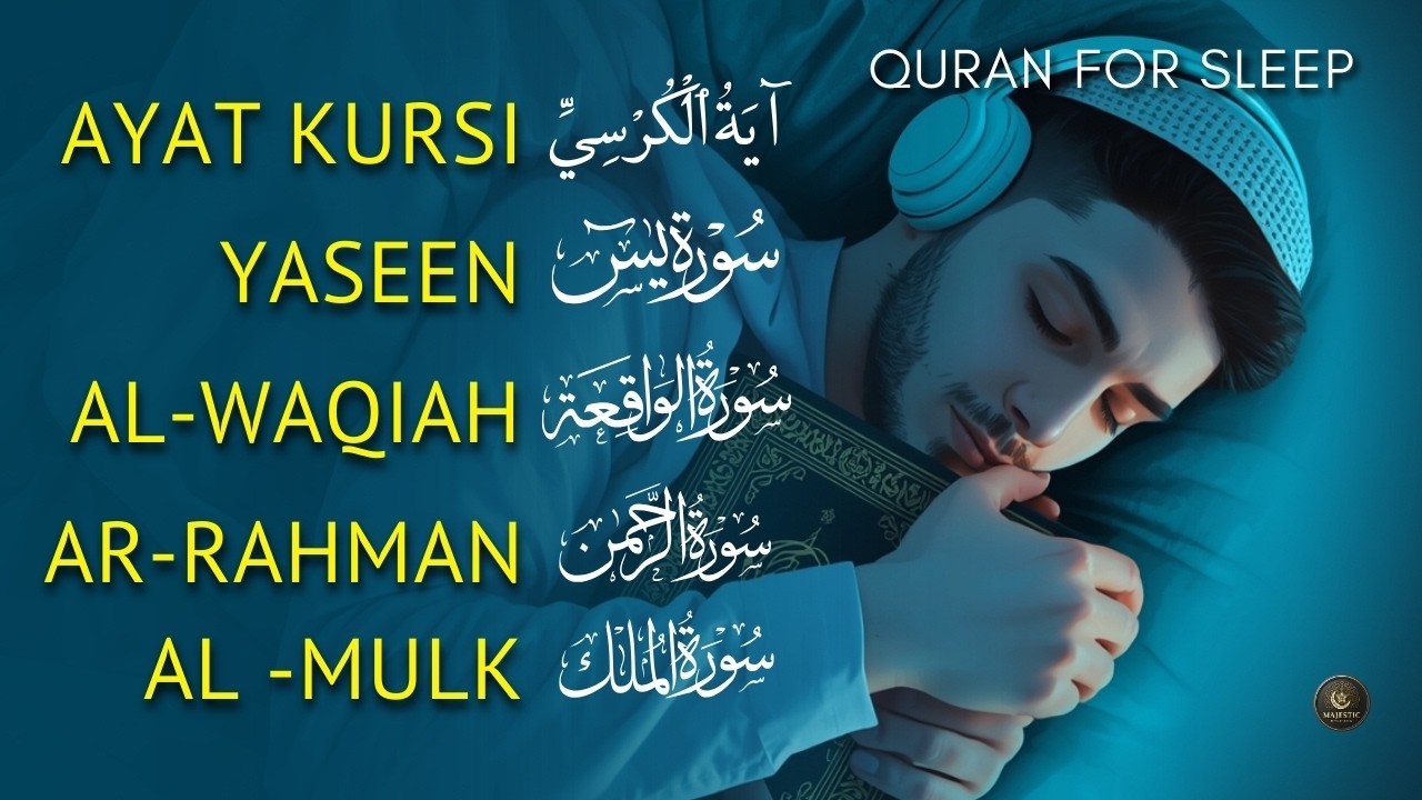 Peaceful Quran Recitation for Deep Sleep | Ayatul Kursi, Ar-Rahman, Yaseen, Al-Waqiah & Al-Mulk