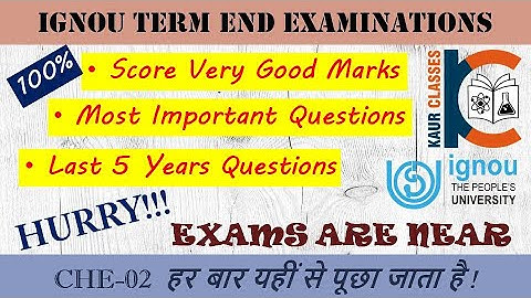 CHE-02 | Most Important Questions | Part-1 | Inorganic Chemistry | TEE | BSC | Chemistry | IGNOU |