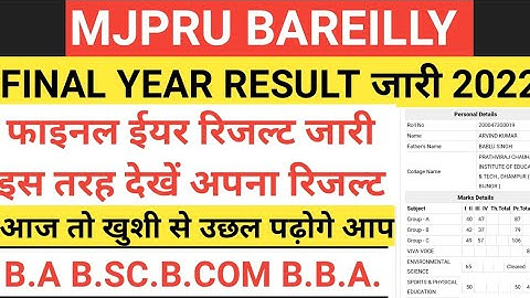 MJPRU Final Year Result declared 2022, B.com Final Year Result Out 2022,