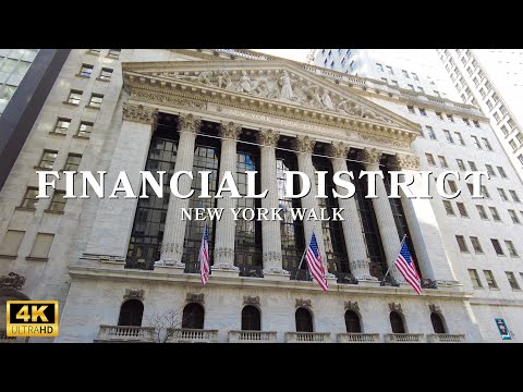 New York City Walking Tour 2024 - Financial District & Wall Street, Manhattan NYC 4K