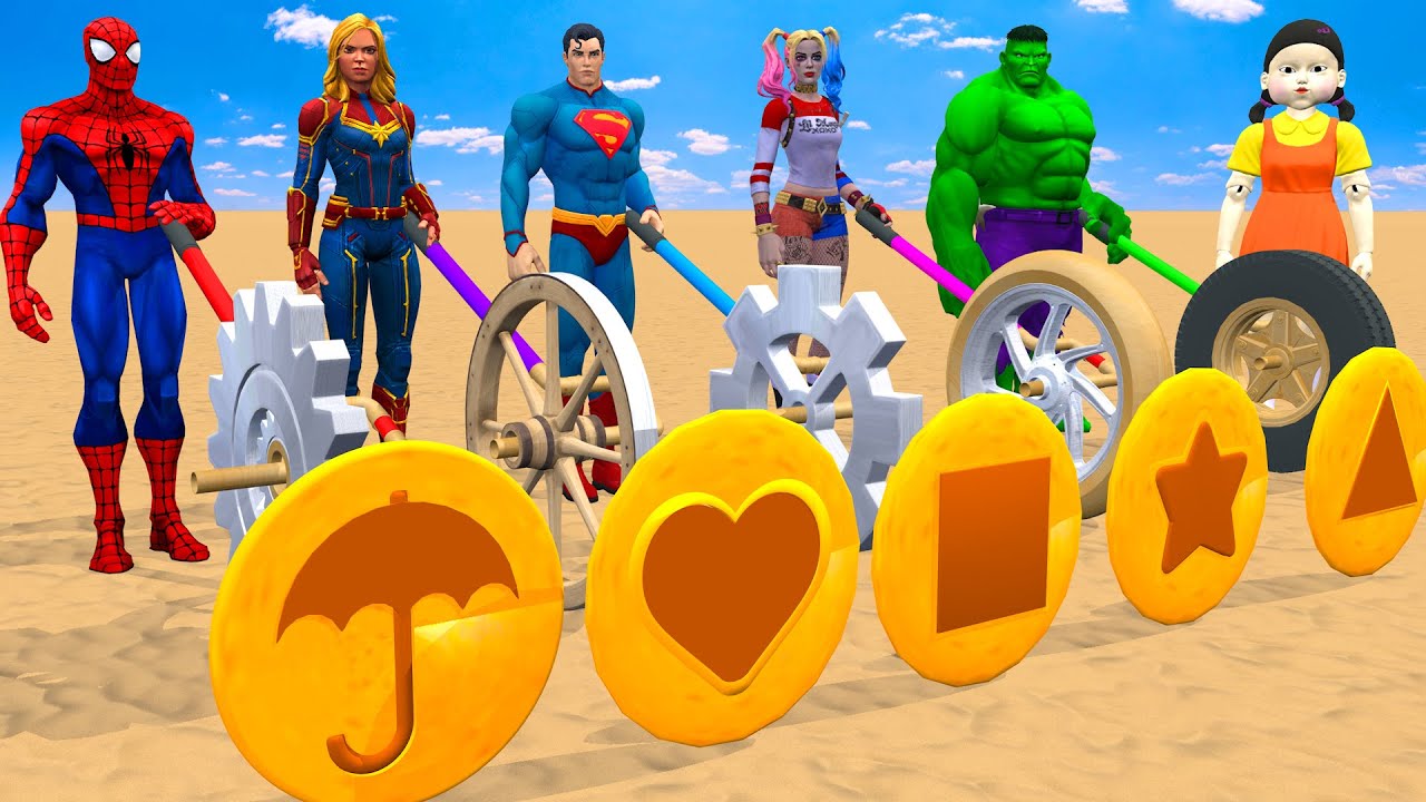 Unbelievable Race! Superhero 3D vs Squid Game Wheel Candy Challenge 🍬 Who’s the Real Boss?