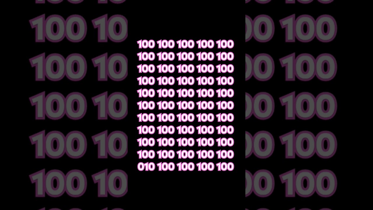 Find the number 010 in 100 