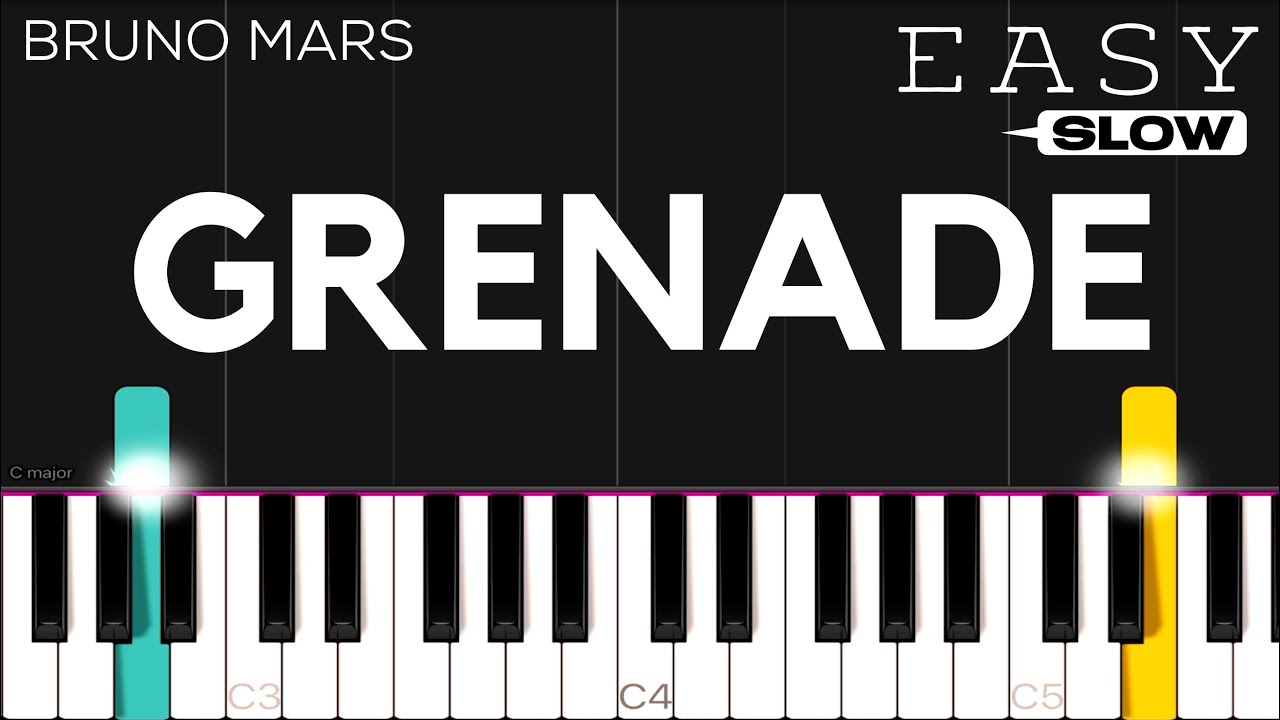 Grenade Piano Sheet Music With Letters