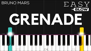 Bruno Mars - Grenade | SLOW EASY Piano Tutorial