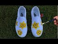 I PAINTED DAFFODILS ON MY VANS!! (satisfying)