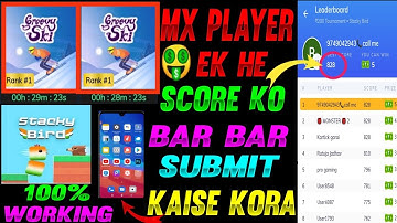 MX player mein ek he score ko unlimited time submit Karen | MX player all game hack trick |MX trick