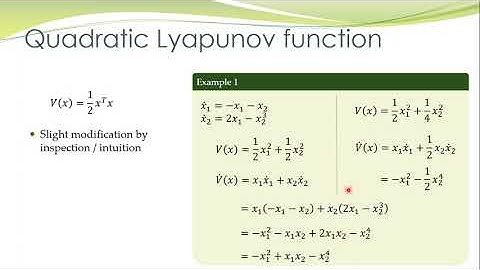 NCS - 18a - Selection of Candidate Lyapunov Function