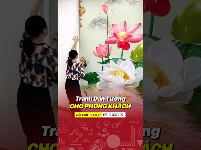 Tranh dán tường khổ lớn, tranh vải dán tường 3d trang trí #shortvideo #shorts