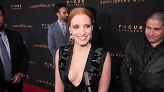 LA Premiere of The Zookeeper's Wife Interview w/ Jessica Chastain