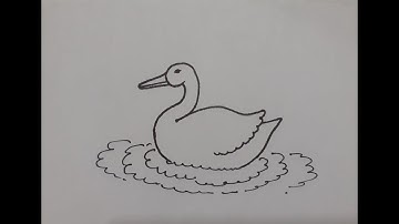 Duck drawing | How to draw a duck from number 9| Easy duck drawing |