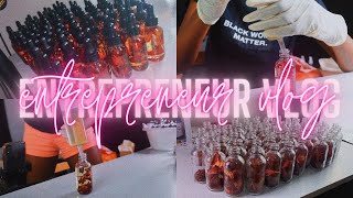 ENTREPRENEUR VLOG | making my rose facial oils, prepping for launch day