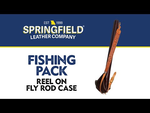 Vintage block leather fishing reel cases 