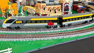Lego Via Rail Locomotive And Train Cars - Sea To Sky Model Train Show 2026
