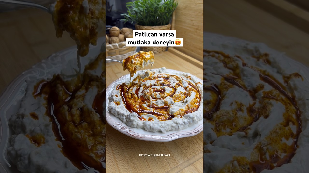 Patlıcanlı mütebbel meze tarifi😍 #patlıcan #meze #shorts #trend #viral Malzemeler yorumda👇👇