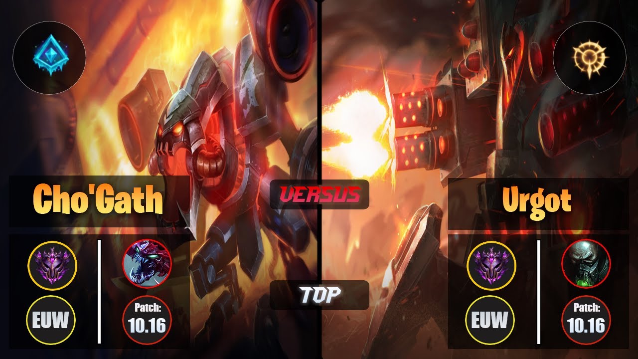 Master CHO'GATH [Glacial Augment] (Top) VS  URGOT - Master EUW Patch 10.16
