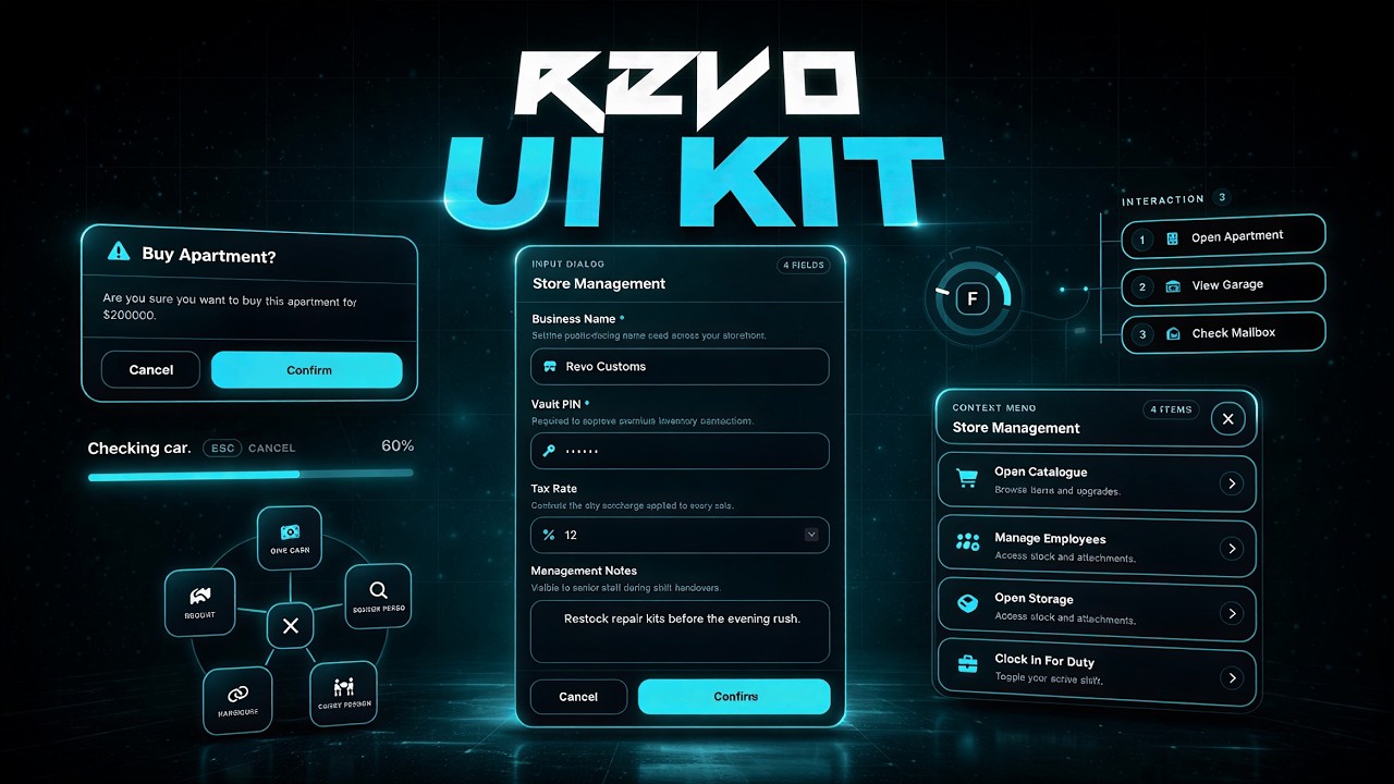 Ox Lib Restyle Revo UI Kit | FiveM ox_lib & ox_target Redesign | ESX, QBCore, Qbox ...