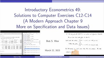 Solutions to Computer Exercises C12-C14 (A Modern Approach Chapter 9) | Introductory Econometrics 49