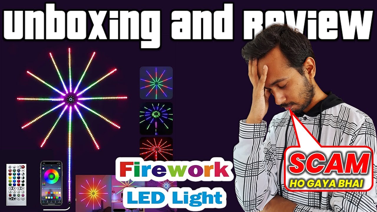 Smart Firework LED Strip Lights Unboxing & Review | App Smart Control IC Led RGB Fireworks Light
