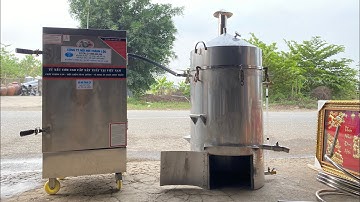 Trọn Bộ Nồi Hơi Nấu Rượu đun bằng Củi bếp gắn liền thân đun cực nhanh cực tiết kiệm