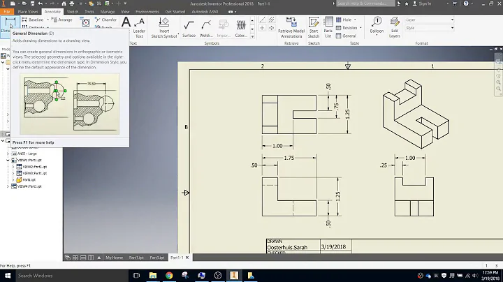 IED 7.1 1d DrawingDimension
