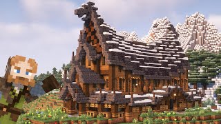 I built a VIKING house on top of a mountain in Minecraft!