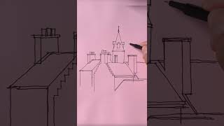 How I Draw this Roof Scene #art #drawing #architecture #sketch