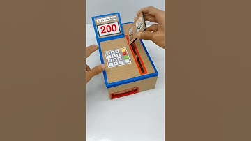 ATM Machine बनाओ || How to make ATM Swipe Machine using Cardboard with Card #shorts #trending
