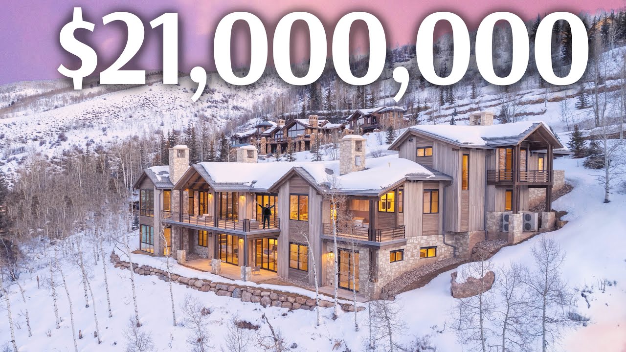 ⁣Inside a $21,000,000 Modern Colorado Mountainside Oasis | MEGA MANSION TOUR