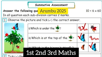 1st 2nd 3rd std Maths Arumbu / Term 1 Summative Assessment Workbook answers 2025 