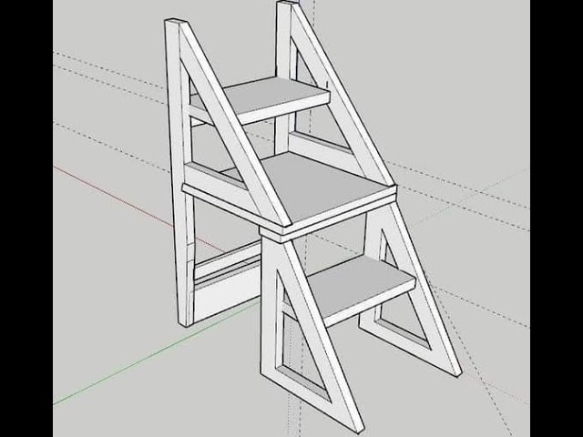 Como hacer una SILLA ESCALERA de madera paso a paso -   Hacer  escalera de madera, Estantes de paletas de madera, Bancos plegables de  madera