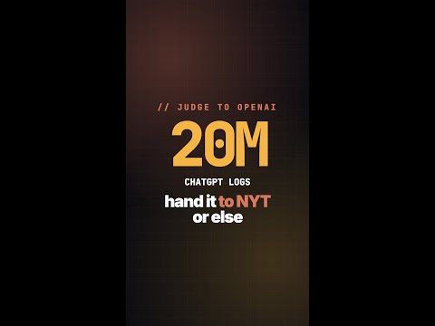 OpenAI must hand over 20 million ChatGPT logs to NYT #Shorts