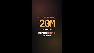 OpenAI must hand over 20 million ChatGPT logs to NYT #Shorts