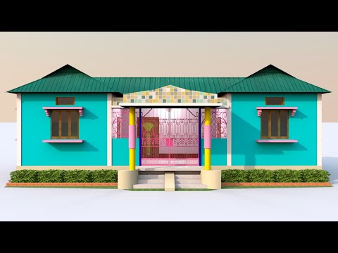 टिन से रूरल घर का डिजाइन गांव के लिए | simple & beautiful village home design with only for bedroom