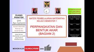 Matematika kelas 9 - perpangkatan dan ...
