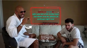 Adin Ross Does Text To Speech Which Makes Andrew Tate Break Character *FUNNY*