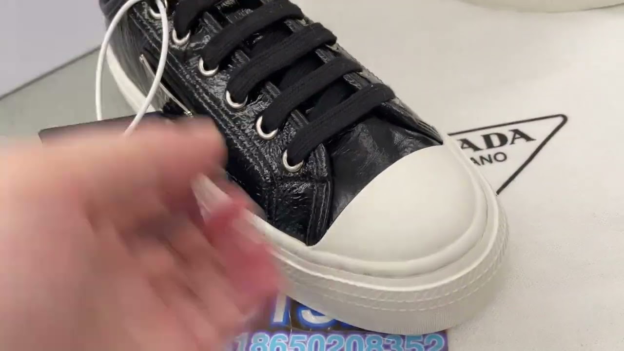 P-rada Triangle Logo Lace Up Sneakers Black