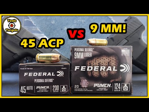 Better Than HST?...Federal PUNCH 9mm vs 45acp Self-Defense AMMO Test!