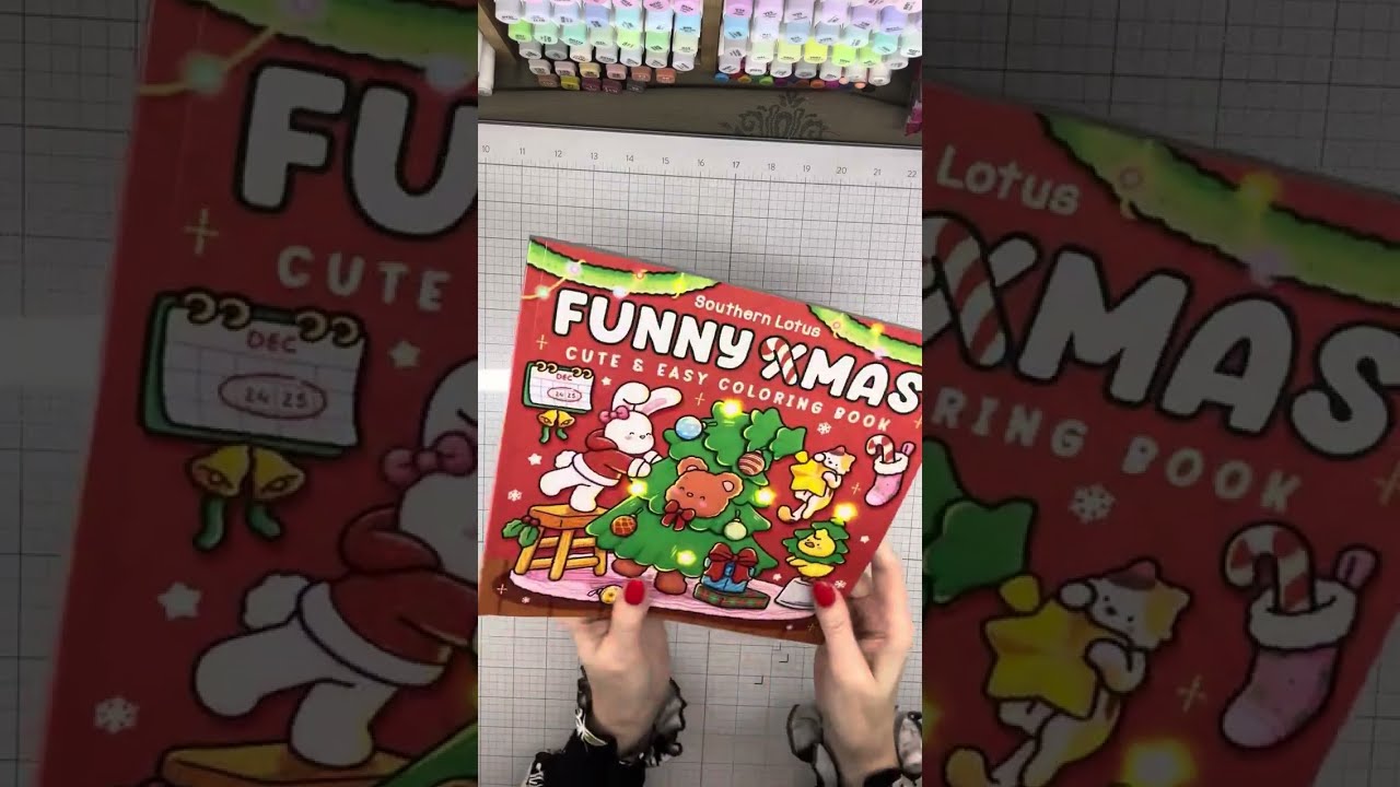 ✨ASMR Flip Trhough Coloring Book Funny Xmas Southern Lotus ✨