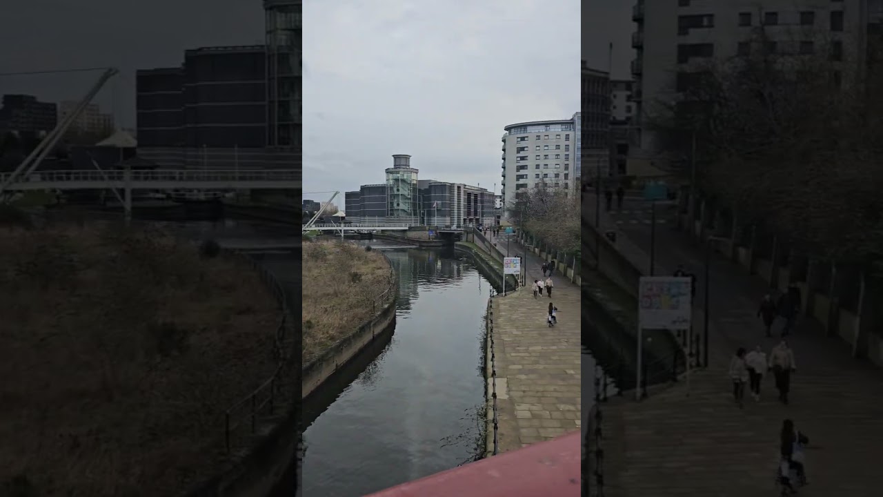 Walking through Leeds Dock 