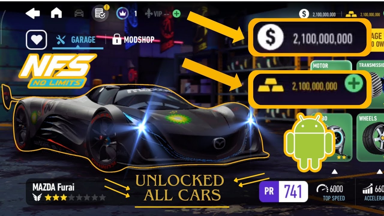 NEED FOR SPEED NO LIMITS UNLIMITED GOLD AND CASH UNLOCKED ALL CARS LATEST VERSION 8.7.0 FOR ANDROID 