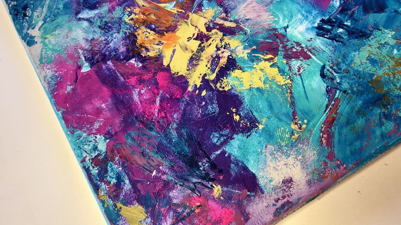 How To PAINT EASY Abstract Art On Canvas: Simple Acrylic Painting Techniques