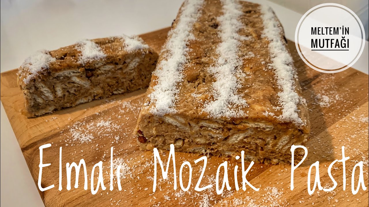 🍎ELMALI MOZAİK PASTA TARİFİ🍏Hafif ve Pratik Bisküvili Tatlı Tarifi🍃