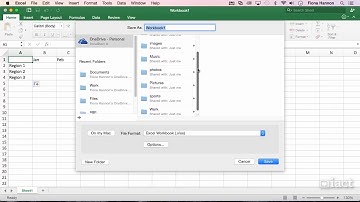 Saving to One Drive - Excel 2016 Mac Level 1
