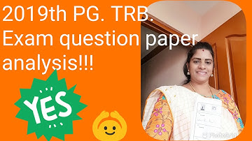 2019th PG. TRB. Exam question paper analysis!!!