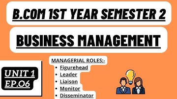 B.com 1st year semester 2 Business management unit1 ep.6 Managerial roles(Mintzberg) Tfh