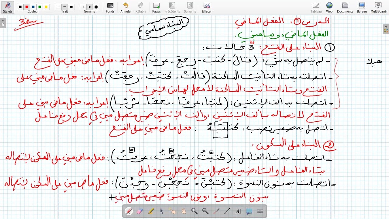 الدرس 1 لغة عربية ثالثة متوسط: بناء الفعل الماضي