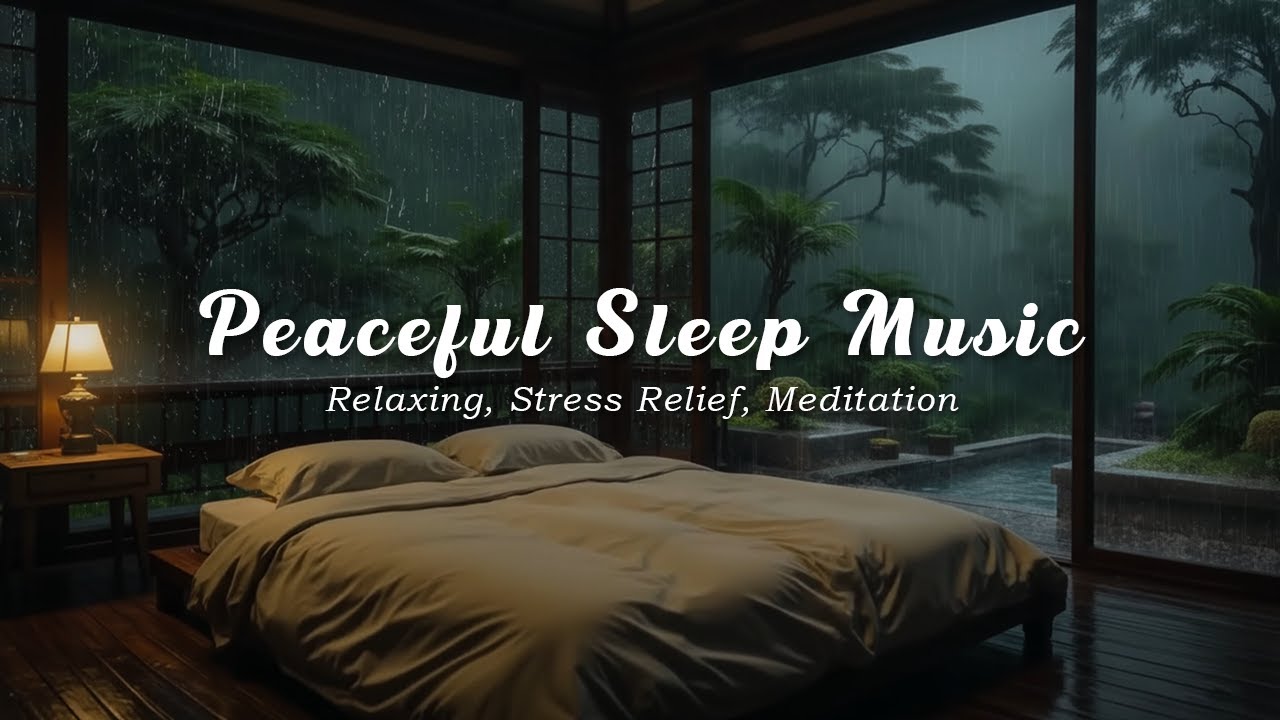 Relaxing Sleep Music + Insomnia - Peaceful Piano with Rain Sounds, Meditation Music, Stress Relief